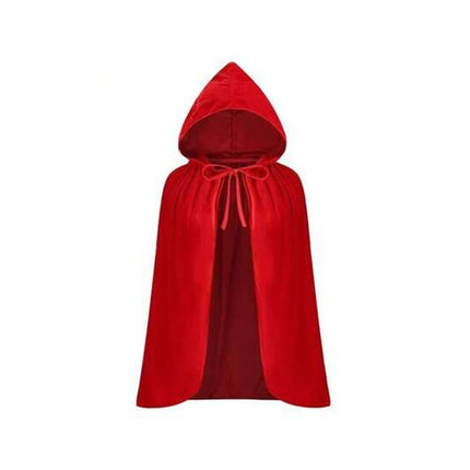 Uglysweatershops Halloween Red Lace-trimmed Hooded Witch Cosplay Cape