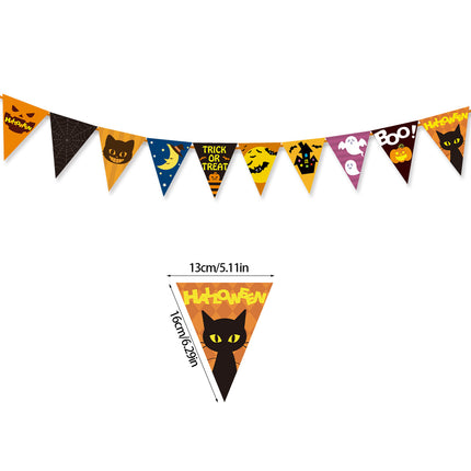 Uglysweatershops Halloween 5-Pack Pumpkin-shaped Triangular Banner Flag