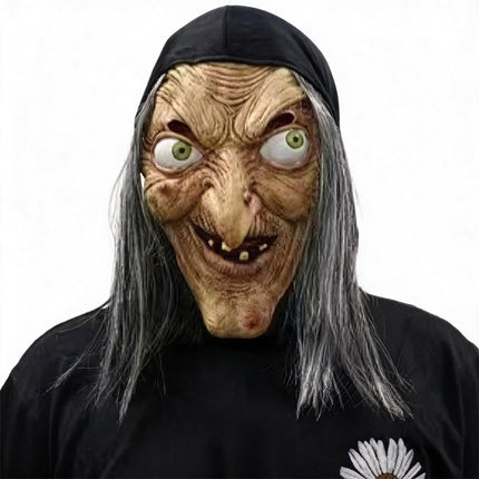 Uglysweatershops Halloween Terrifying Long-haired Witch Hood