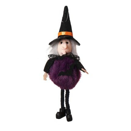 Uglysweatershops Halloween 2-Pack Pumpkin Witch Black Cat Hanging Figurine