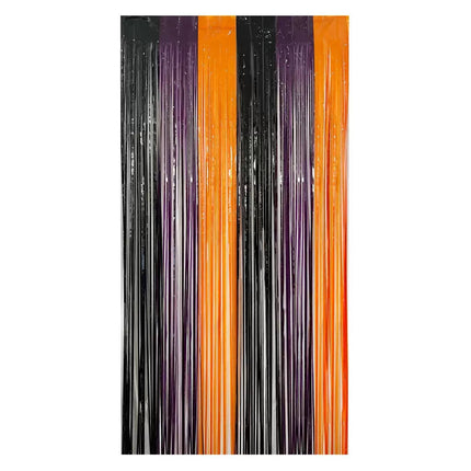Uglysweatershops Halloween Theme Color Block Sequin Rain Curtain