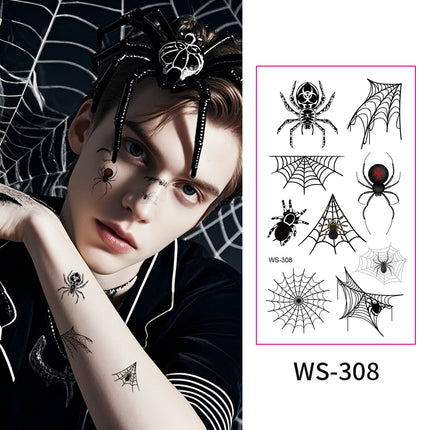 Uglysweatershops Halloween Spider & Web Temporary Tattoos