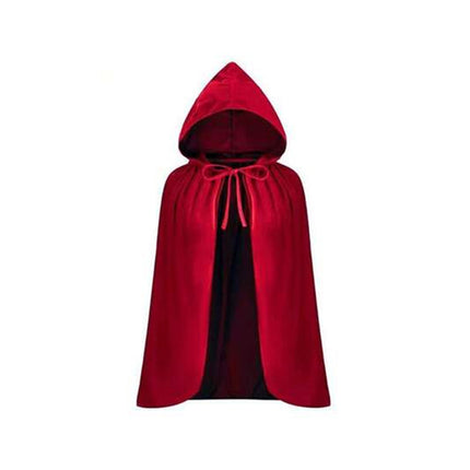 Uglysweatershops Halloween Red Lace-trimmed Hooded Witch Cosplay Cape
