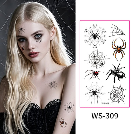 Uglysweatershops Halloween Spider & Web Temporary Tattoos