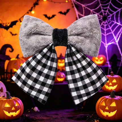 Uglysweatershops Halloween Plush Fabric Big Bow Pendant Decoration