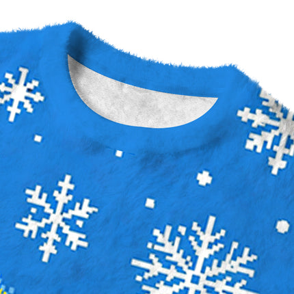 Uglysweatershops Technicat Glitch Fuzzy Christmas Ugly Sweatshirt