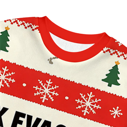 Uglysweatershops Red Tux Evasion Funny Christmas Ugly Sweatshirt