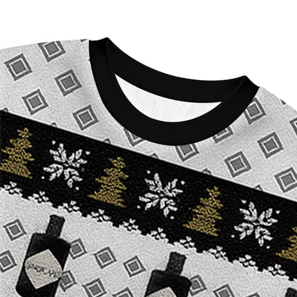 Uglysweatershops Black Beer Christmas Ugly Sweatshirt