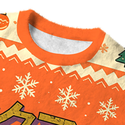 Uglysweatershops Hunger Force Japanese Retro Fuzzy Christmas Ugly Sweatshirt
