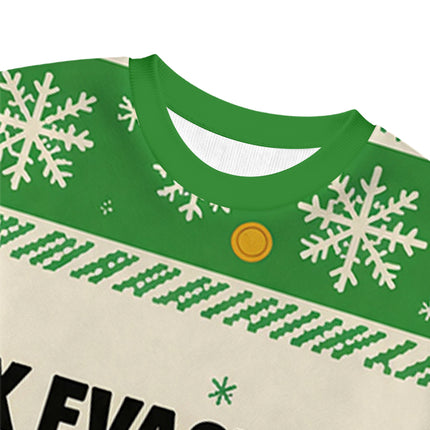 Uglysweatershops Green Tux Evasion Funny Christmas Ugly Sweatshirt