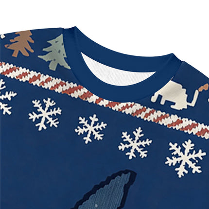Uglysweatershops Wizard Cat Funny Christmas Ugly Sweatshirt