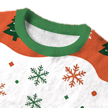 Uglysweatershops Cement Cat Fuzzy Christmas Ugly Sweatshirt