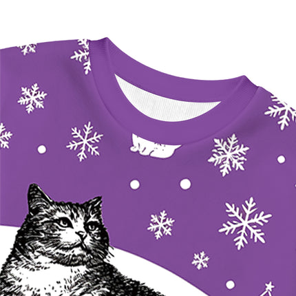 Uglysweatershops Skin & Bones Cat Christmas Ugly Sweatshirt