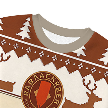 Uglysweatershops Brown Wine Christmas Ugly Sweatshirt