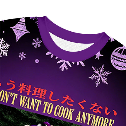 Uglysweatershops I Don't Want to Cook Christmas Ugly Sweatshirt
