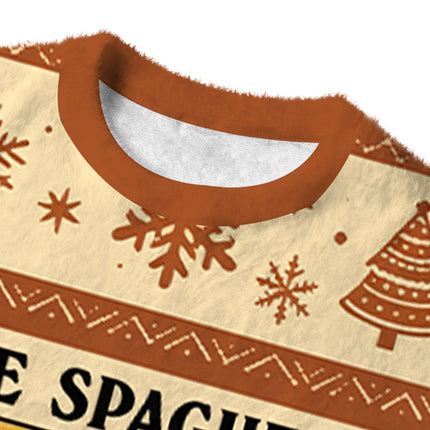 Uglysweatershops Capybara Eating Fuzzy Christmas Ugly Sweatshirt