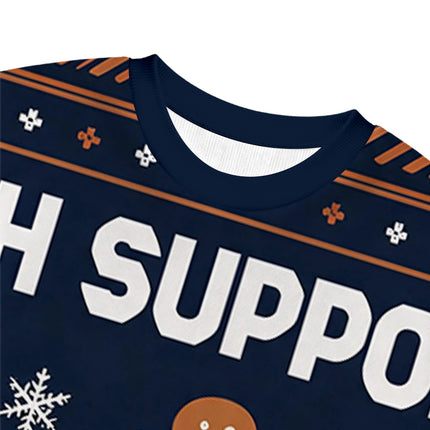 Uglysweatershops Blue Tech Support Computer Programmer Christmas Ugly Sweatshirt