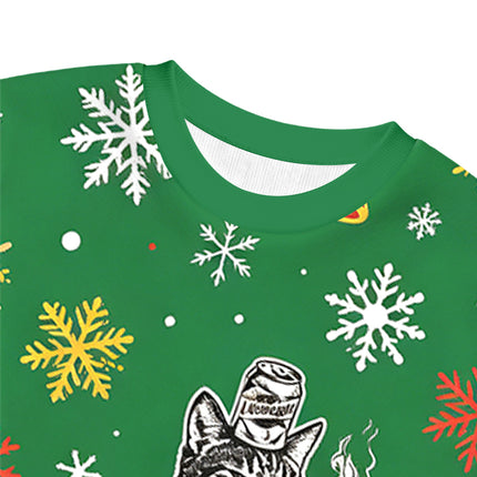 Uglysweatershops Funny Deadlift Cat Christmas Ugly Sweatshirt