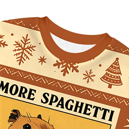 Uglysweatershops Capybara Eating Christmas Ugly Sweatshirt