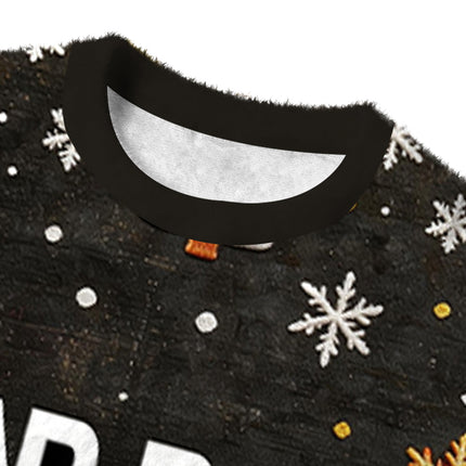 Uglysweatershops Bad Day to be Cigarette Pack Fuzzy Christmas Ugly Sweatshirt