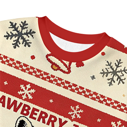 Uglysweatershops Strawberry Jams Raccoon Christmas Ugly Sweatshirt