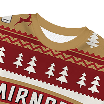 Uglysweatershops Red Wine Christmas Ugly Sweatshirt
