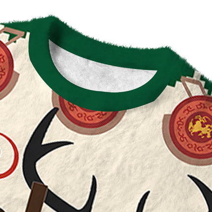 Uglysweatershops Brown Deer Fuzzy Christmas Ugly Sweatshirt