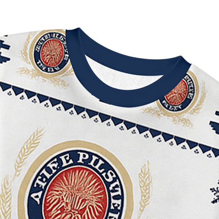 Uglysweatershops Blue Beer Christmas Ugly Sweatshirt