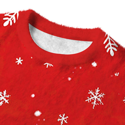 Uglysweatershops Rebellious Dog Fuzzy Christmas Ugly Sweatshirt