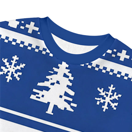 Uglysweatershops I Would Dropkcik A Child Blue Christmas Ugly Sweatshirt