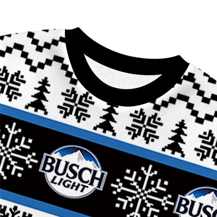 Uglysweatershops Busch Vintage Christmas Ugly Sweatshirt