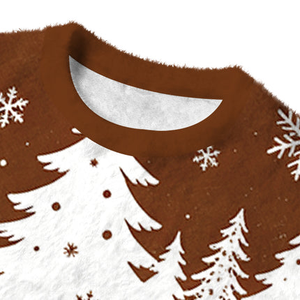 Uglysweatershops Minimalist Capybara Fuzzy Christmas Ugly Sweatshirt