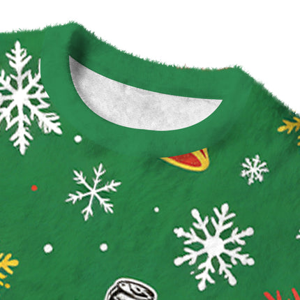 Uglysweatershops Funny Deadlift Cat Fuzzy Christmas Ugly Sweatshirt