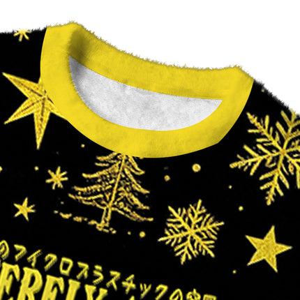 Uglysweatershops Funny Vintage Japanese Frog Fuzzy Christmas Ugly Sweatshirt