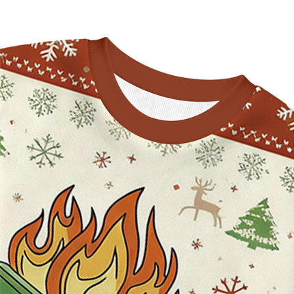 Uglysweatershops Everything is Fine Christmas Ugly Sweatshirt