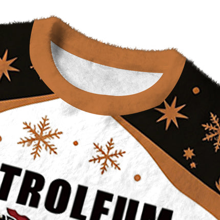 Uglysweatershops Petroleum Enthusiast Fuzzy Christmas Ugly Sweatshirt