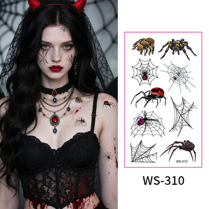 Uglysweatershops Halloween Spider & Web Temporary Tattoos