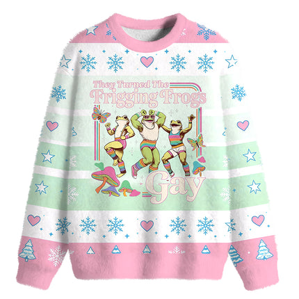 Uglysweatershops They Turned the Frigging Meme Fuzzy Christmas Ugly Sweatshirt