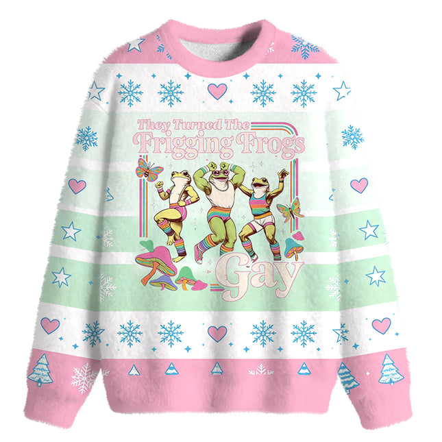 Uglysweatershops They Turned the Frigging Meme Fuzzy Christmas Ugly Sweatshirt