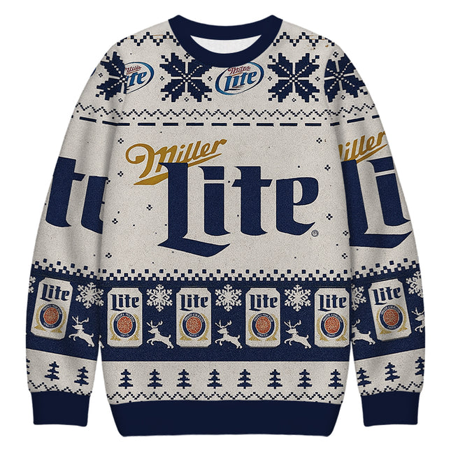 Uglysweatershops Blue Lite Christmas Ugly Sweatshirt