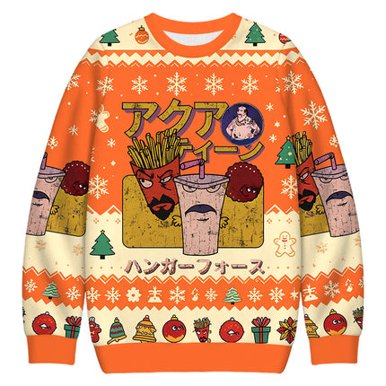 Uglysweatershops Hunger Force Japanese Retro Christmas Ugly Sweatshirt