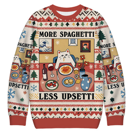 Uglysweatershops More Spaghetti Less Upsetti Christmas Ugly Sweatshirt