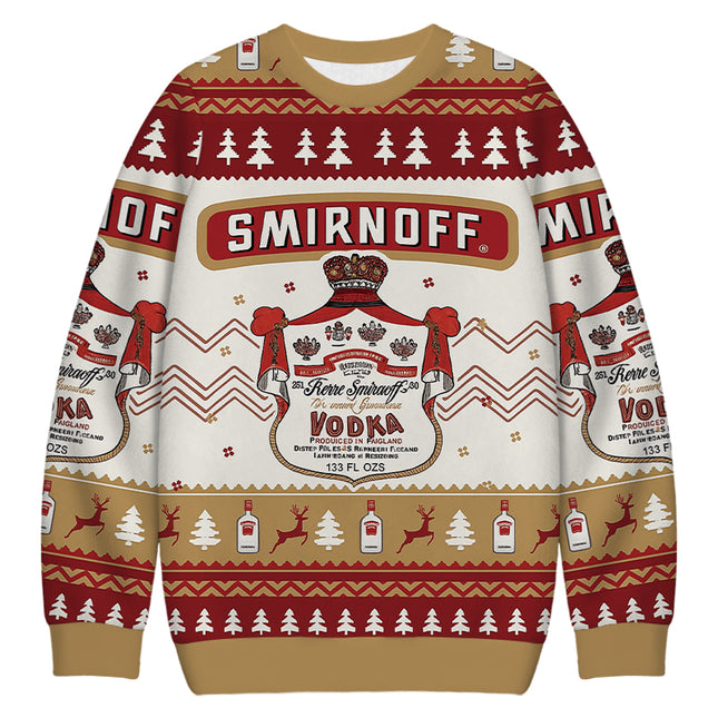 Uglysweatershops Red Wine Christmas Ugly Sweatshirt