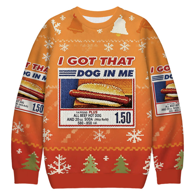 Uglysweatershops I Got That Dog In Me Christmas Ugly Sweatshirt