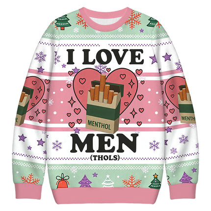 Uglysweatershops I Love Men Christmas Ugly Sweatshirt