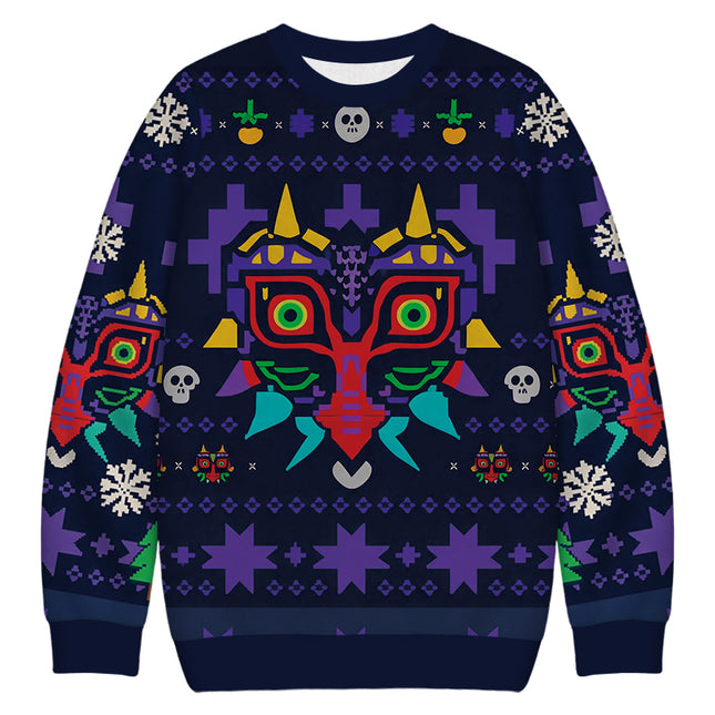 Uglysweatershops Mask Funny Christmas Ugly Sweatshirt