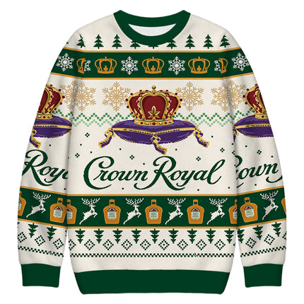 Uglysweatershops Snowflake Deer Christmas Ugly Sweatshirt
