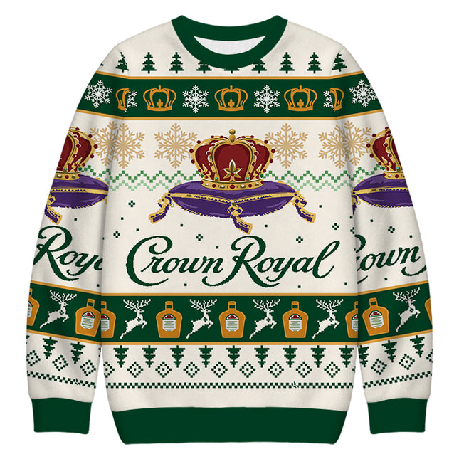 Uglysweatershops Snowflake Deer Christmas Ugly Sweatshirt