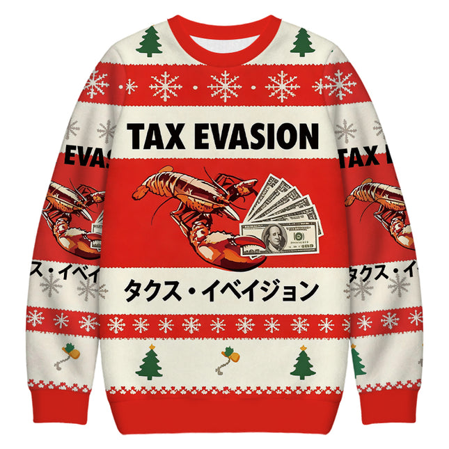 Uglysweatershops Red Tux Evasion Funny Christmas Ugly Sweatshirt