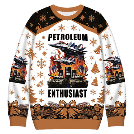 Uglysweatershops Petroleum Enthusiast Christmas Ugly Sweatshirt